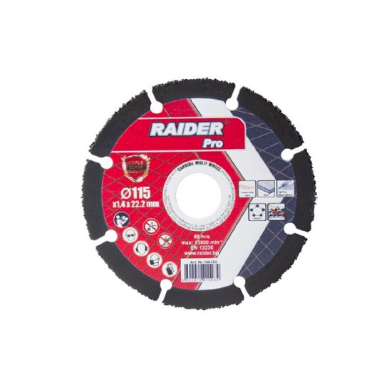 RAIDER ΤΡΟΧΟΣ ΚΟΠΗΣ CARBIDE 115x1,4mm 160153