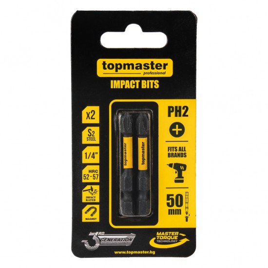 TOP MASTER ΜΥΤΕΣ ΚΑΤΣΑΒΙΔΙΟΥ IMPACT ΣΤΑΥΡΟΣ με Μέγεθος PH2 50mm 2τεμ. 338731