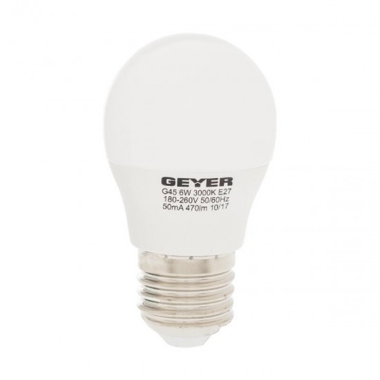 GEYER ΛΑΜΠΑ LED G45 E27 4.5W ΛΕΥΚΟ 470LM 5W LGLCE275E