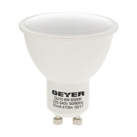 GEYER ΛΑΜΠΑ ΣΠΟΤ LED GU10 5W ΛΕΥΚΟ 470LM LHGC6E