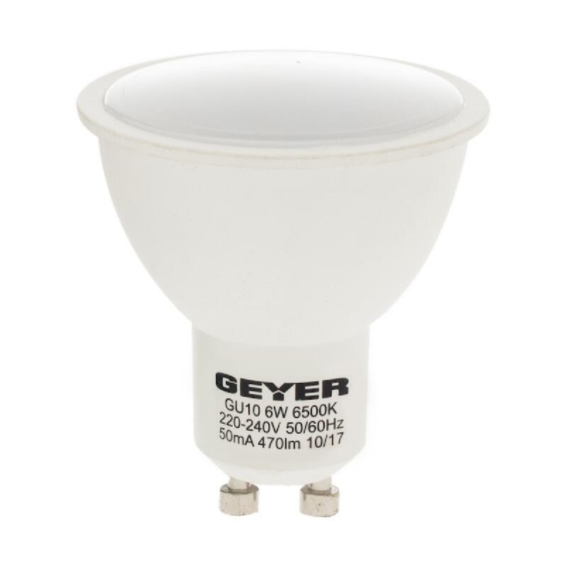 GEYER ΛΑΜΠΑ ΣΠΟΤ LED GU10 5W ΛΕΥΚΟ 470LM LHGC6E