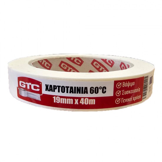 GTC ΧΑΡΤΟΤΑΙΝΙΑ ΛΕΥΚΗ 19mm*40m