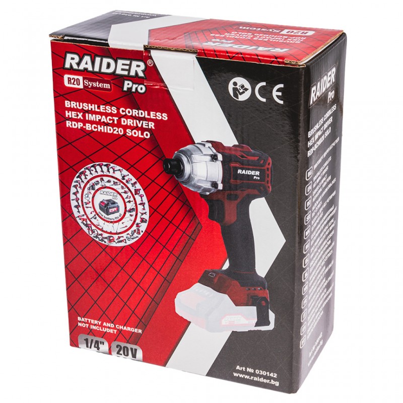 RAIDER R20 Solo Παλμικό Κατσαβίδι Μπαταρίας 20V 1/4'' 180Nm Brushless RDP-BCHID20 030142