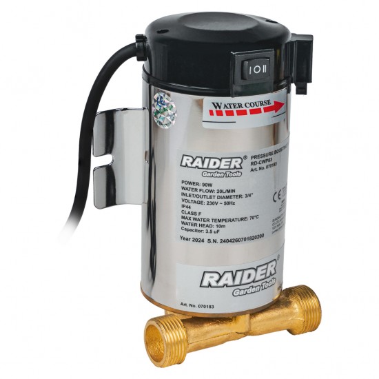 RAIDER Πιεστικό  90W 3/4" 20L/min 10m INOX RD-CWP83 070183