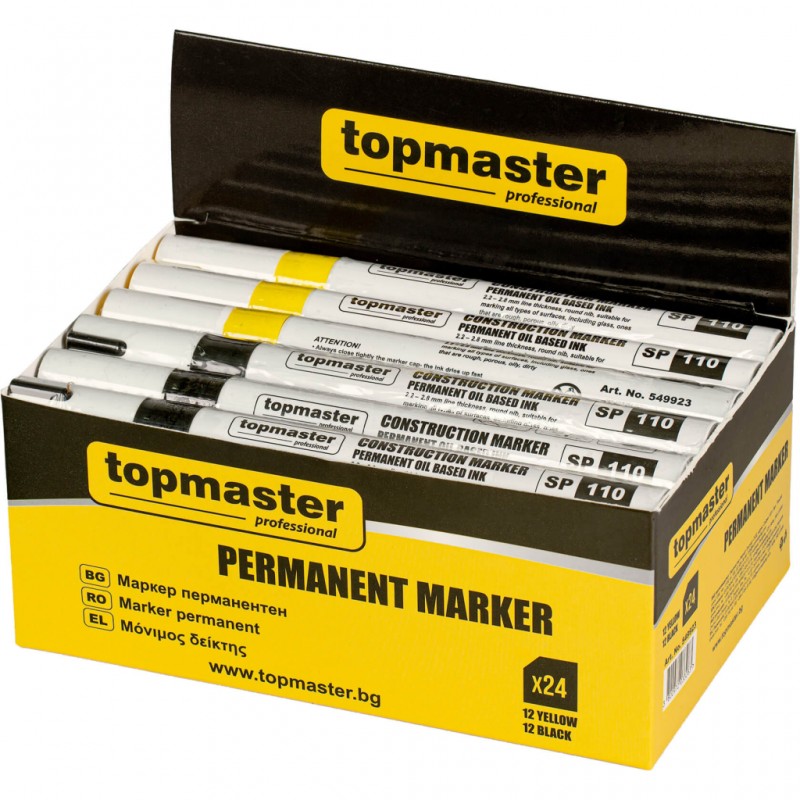 TOP MASTER ΜΑΡΚΑΔΟΡΟΣ ΑΝΕΞΙΤΗΛΟΣ 2.8mm ΜΑΥΡΟΣ & ΚΙΤΡΙΝΟΣ 549923